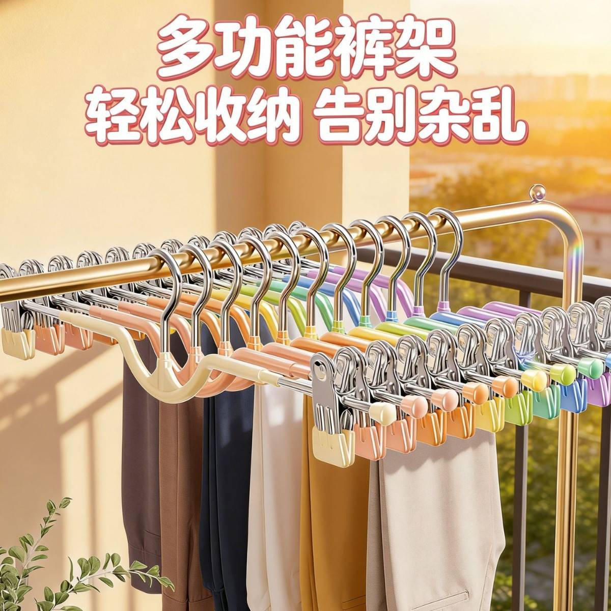 短颈裤夹家用无痕挂裤衣架防滑