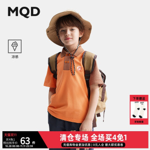 POLO儿童多色T恤韩版 MQD男童夏季 宽松休闲潮酷百搭短袖 凉感