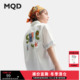 百搭短袖 白色字母印花图案衬衫 衬衣薄外套 男童24夏新款 MQD童装