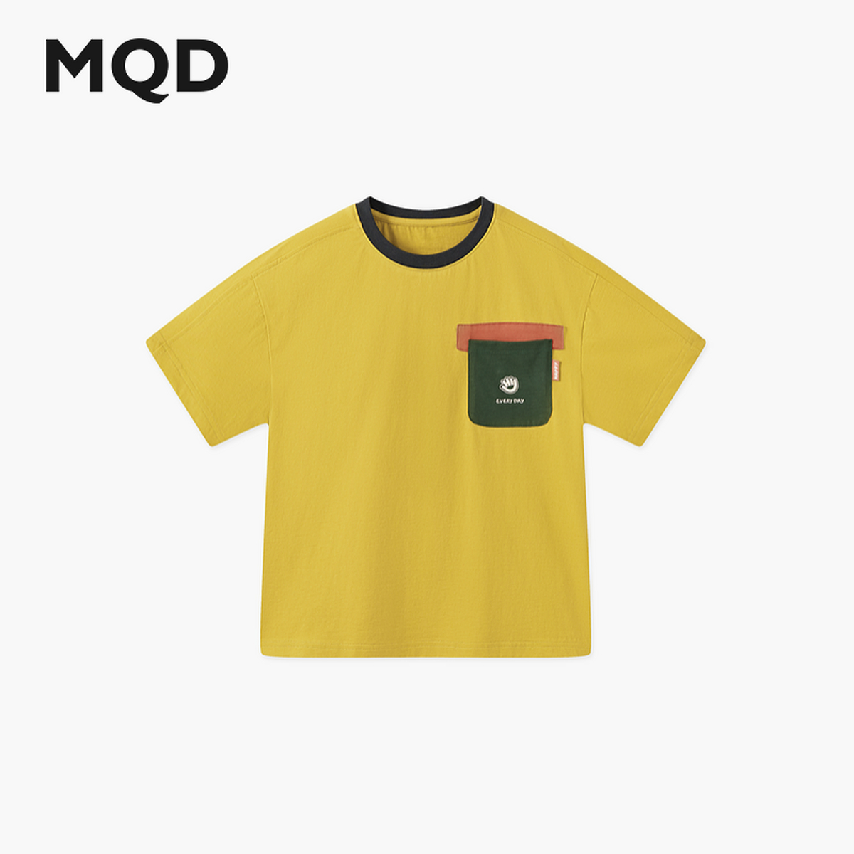 男大童夏季新品学院风潮酷休闲拼色口袋短袖亲肤轻薄T恤