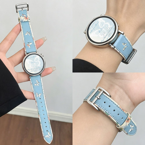 psnld华为watchgt7皮质镂空蝴蝶