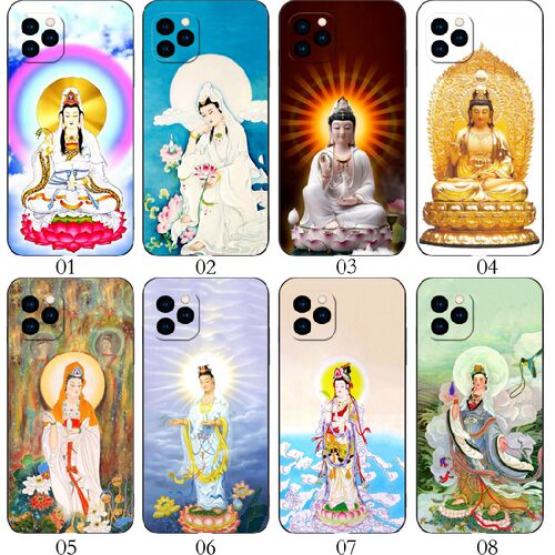 观音菩萨佛像 适用iPhone苹果 15/X/13 Pro/12 mini/11/Plus/XS/XR/14 Max/8/7/6/5/红米Note 12/12R/手机壳