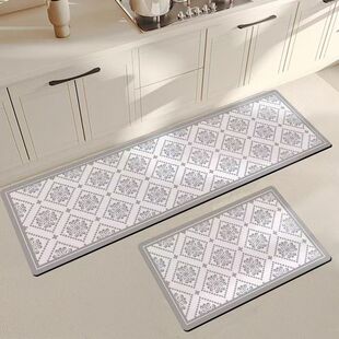 厨房地面保护垫子免洗可擦吸水厨房地舖垫耐脏L型矽藻泥地垫