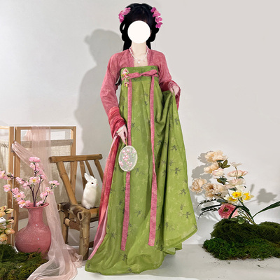 印花唐制复原雪纺春夏齐胸裙