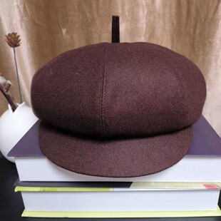 春秋冬季羊毛呢帽子男士八角帽中老年人老头爷爷画家报童贝雷帽子