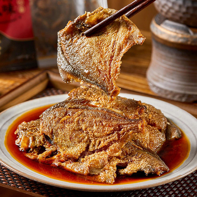 萌佳萌上海本帮熏鲳鱼250g熏鱼爆鱼开袋即食熟食卤味零食小吃特产