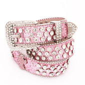 潮牛仔裤 水钻镶嵌皮带女款 饰宽时尚 简约装 带 十字带钻腰带配件时尚