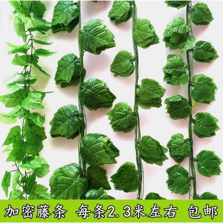 藤蔓仿真藤条爬山虎 绿萝 西瓜 葡萄 荷叶墙上墙面挂墙装饰假花