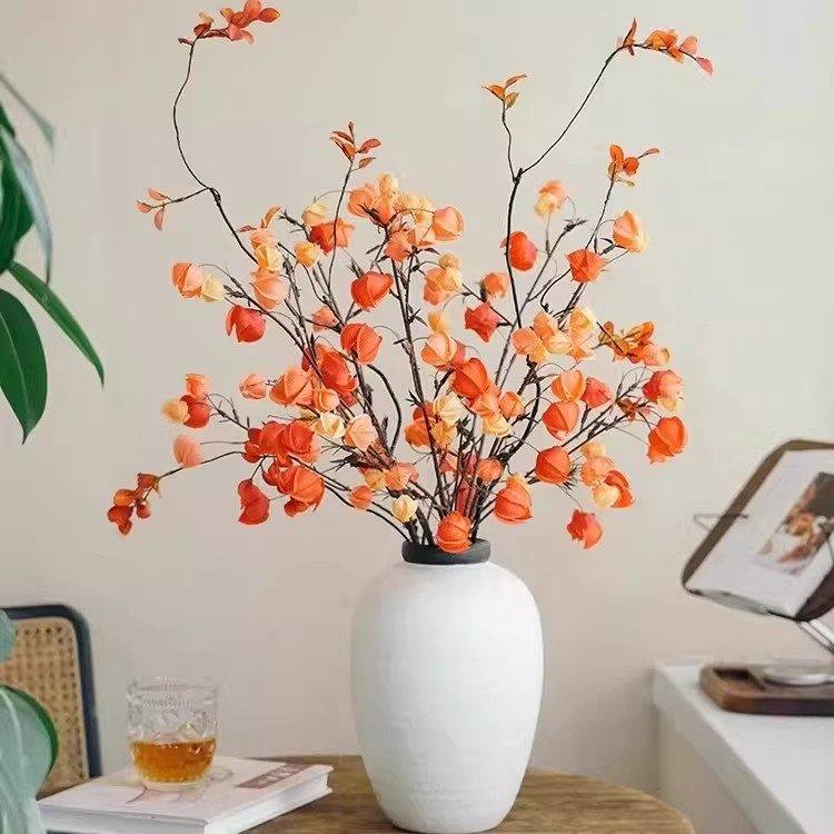 高档轻奢仿真栾树灯笼果高级感逼真客厅装饰假花仿生花艺干花摆件