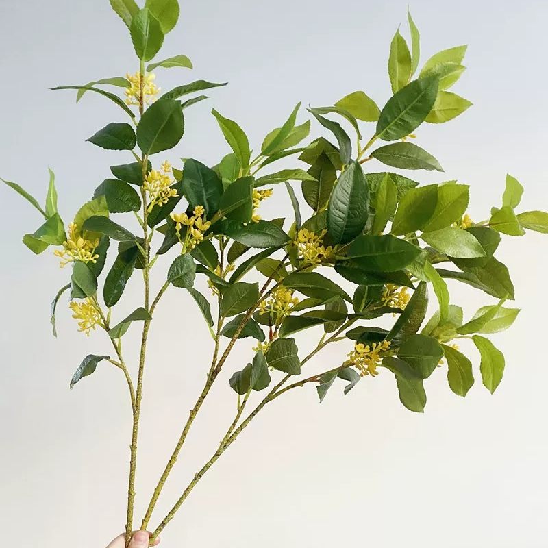 仿真桂花带叶桂花手工枝绢花假花花艺插花室内家居软装装饰桂花