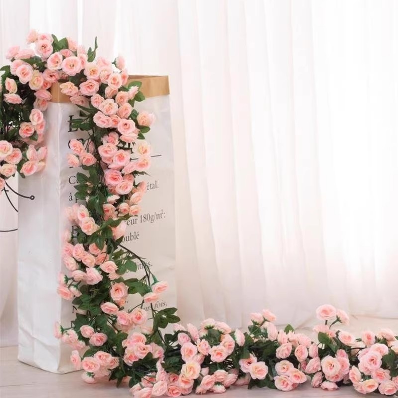 仿真樱花藤条假花装饰花藤藤蔓缠绕垂吊塑料花长条室内空调管遮挡
