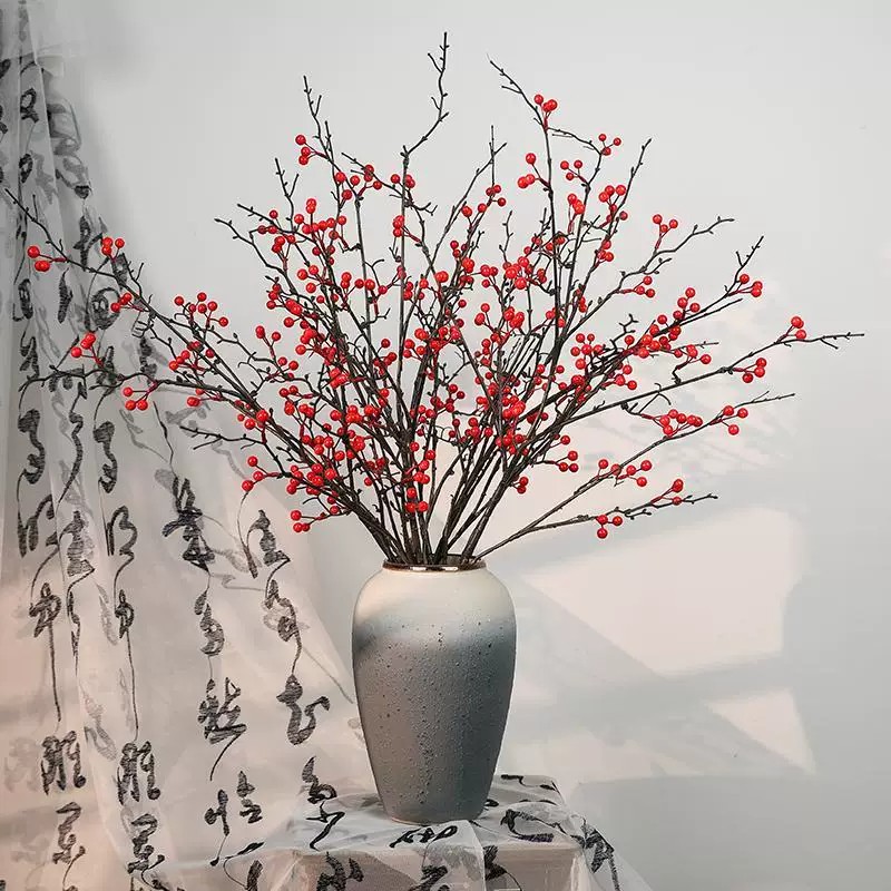 发财果冬青红果仿真花假花乔迁喜
