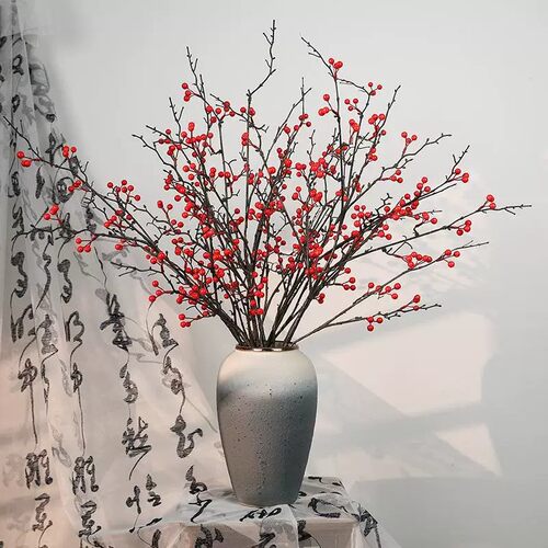 发财果冬青红果仿真花假花乔迁喜