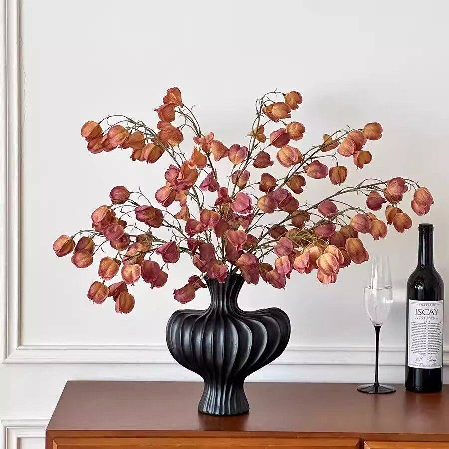 仿真灯笼果花艺摆设假花桌面装饰摆件仿真栾树花果子假花逼真高级