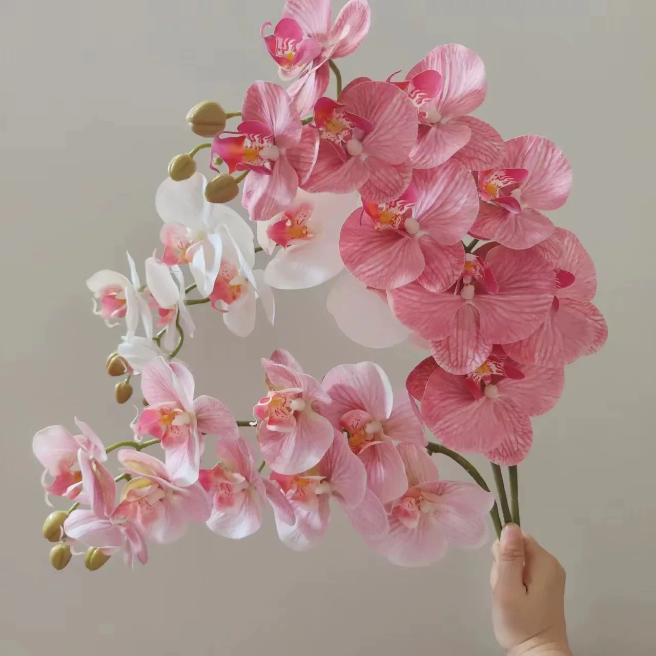 高品质单支仿真蝴蝶兰 湿感假花餐桌花艺酒店婚庆场景布置假花