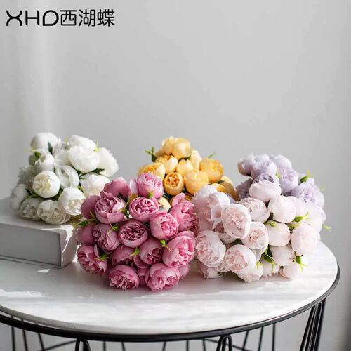 假花仿真花摆设客厅装饰花花束餐桌绢花玄关桌面玫瑰家居装饰摆件