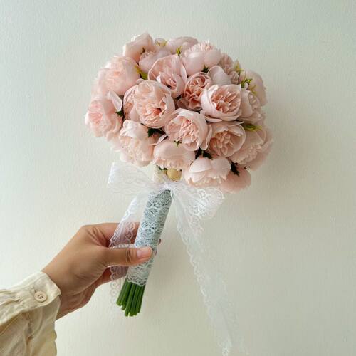 把束小玫瑰手札仿真花27头小牡丹假花摄影道具新娘手捧花餐桌摆件