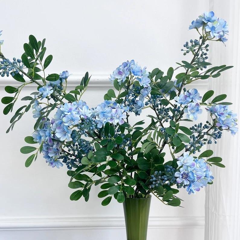 婚礼仿真含笑花长枝绢花假花婚庆布景道具客厅落地花瓶插花装饰花