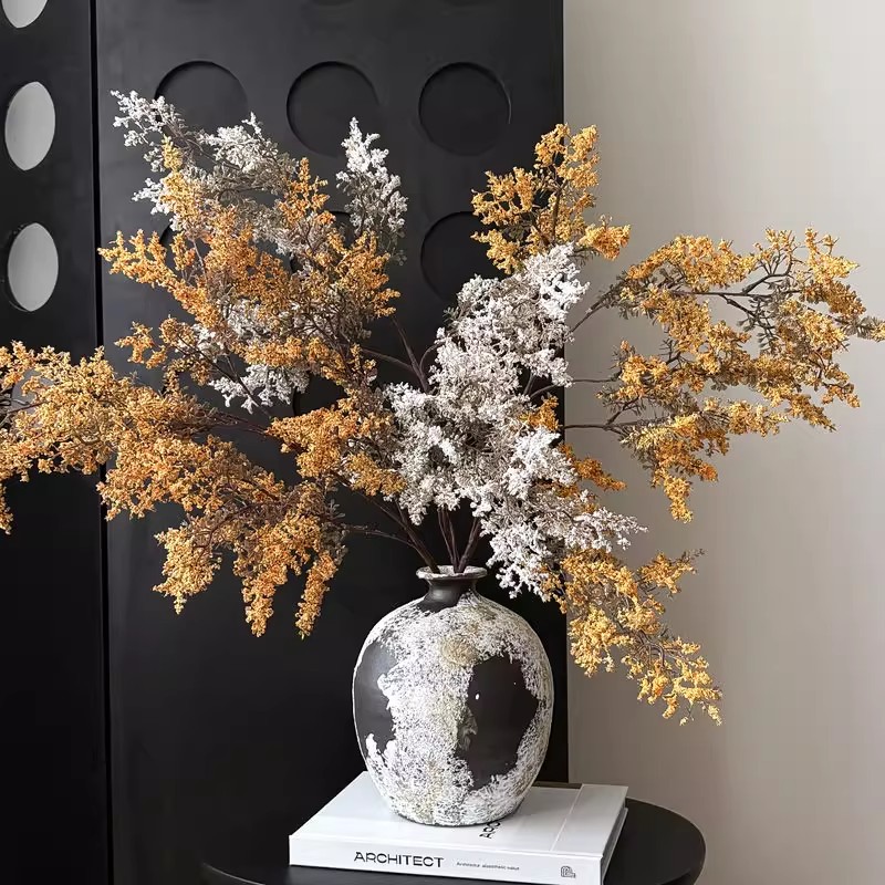 仿真绿植仿真油画枯枝雾凇侘寂风场景拍摄道具氛围感室内装饰品图片