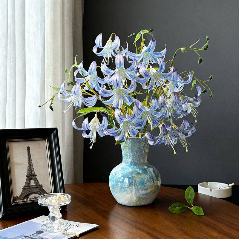 百合花仿真花假花摆设高级感逼真客厅餐桌装饰品插花花束摆件花艺