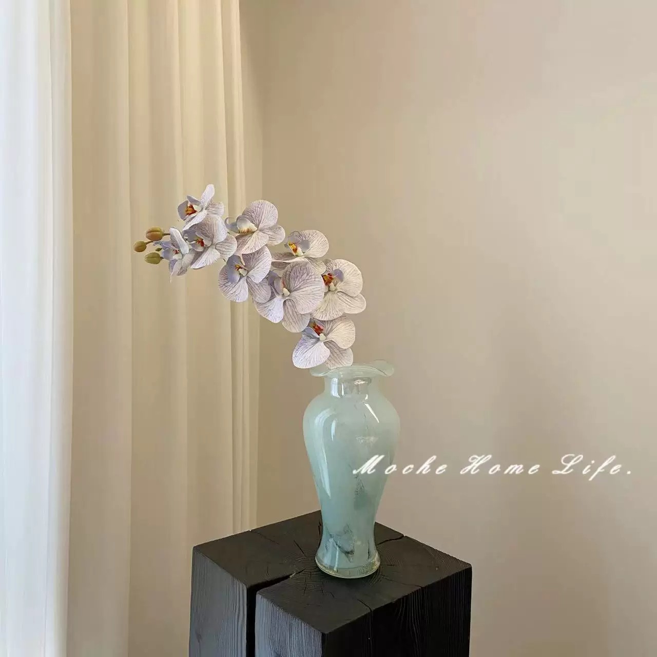 单支高端仿真蝴蝶兰 手感逼真假花客厅电视柜插花软装花艺摆件