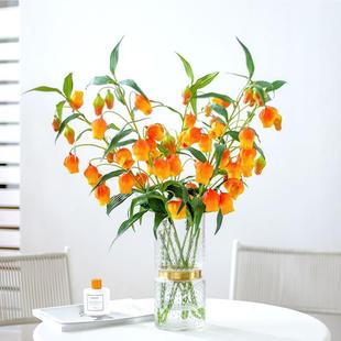 宫灯百合仿真花假花客厅餐桌花艺插花装饰室内轻奢高级绢花摆件