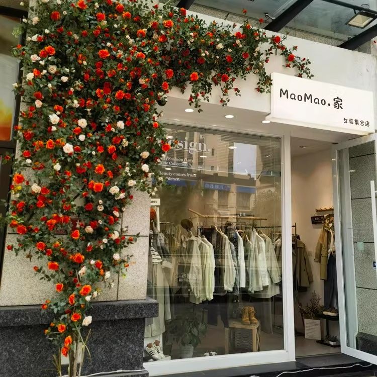 仿真花藤空调管道室内塑料藤条藤蔓遮挡墙上造景假花条装饰玫瑰花