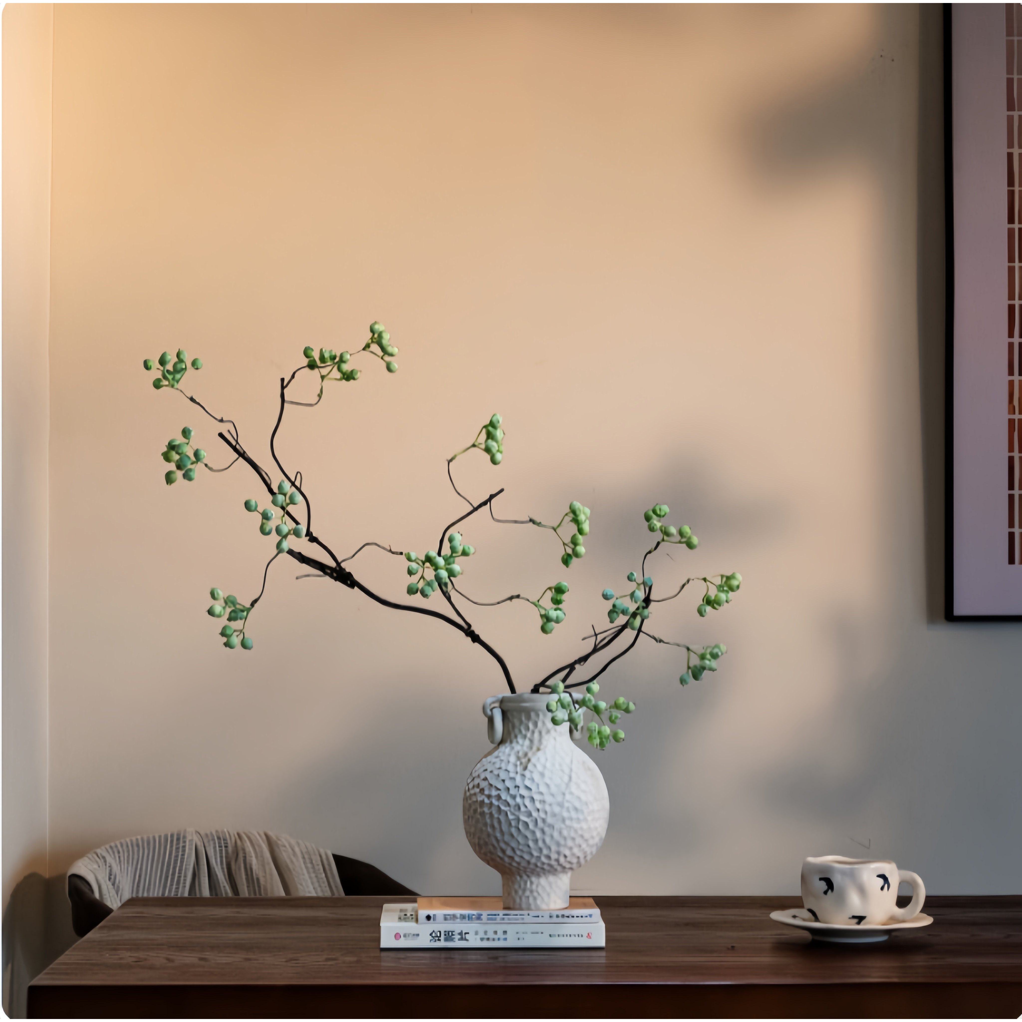 马桑果仿真花干花花束假花绿植摆设摆件干枝花瓶装饰侘寂风花艺