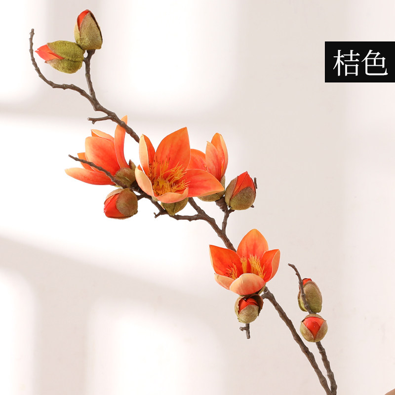 仿真木棉花枝民宿墙面壁挂装饰花艺落地大单支仿真木棉花假花