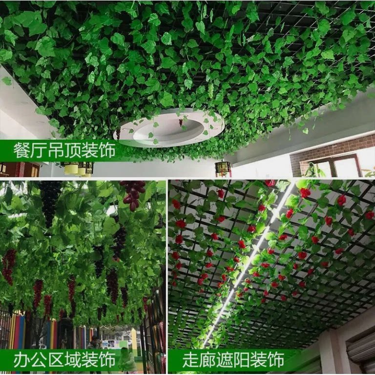墙面挂饰仿真玫瑰花藤假花藤条缠绕客厅阳台楼梯装饰空调管道遮挡