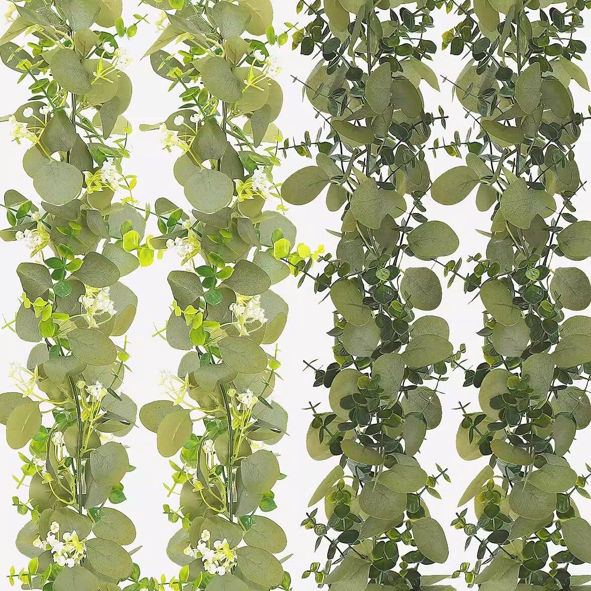 墙面挂饰仿真绿植尤加利藤条家居遮丑装饰藤蔓绿色植物悬挂绿叶