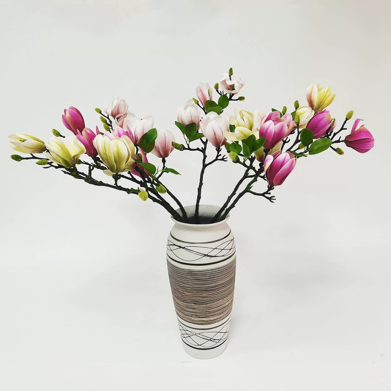 胶片仿真含苞玉兰花束中式客厅桌面摆设餐桌玄关装饰假花花艺