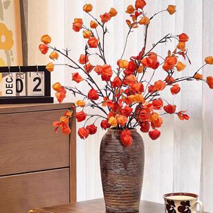 灯笼果红果假花仿真花摆设家居新年装饰花艺摆件客厅电视柜软装花