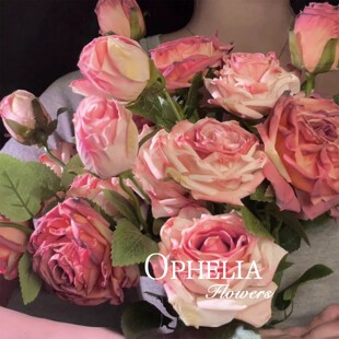 手捧花焦边玫瑰仿真花高级感逼真假花花束摆件客厅插花干花装饰花