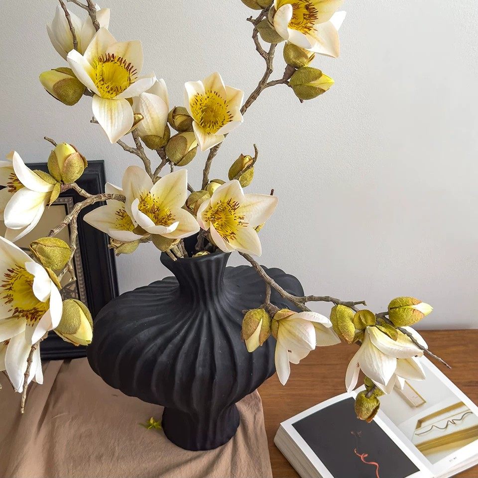 仿真木棉花枝摄影工作室背景布景道具古风写真拍摄红色仿真花枝条