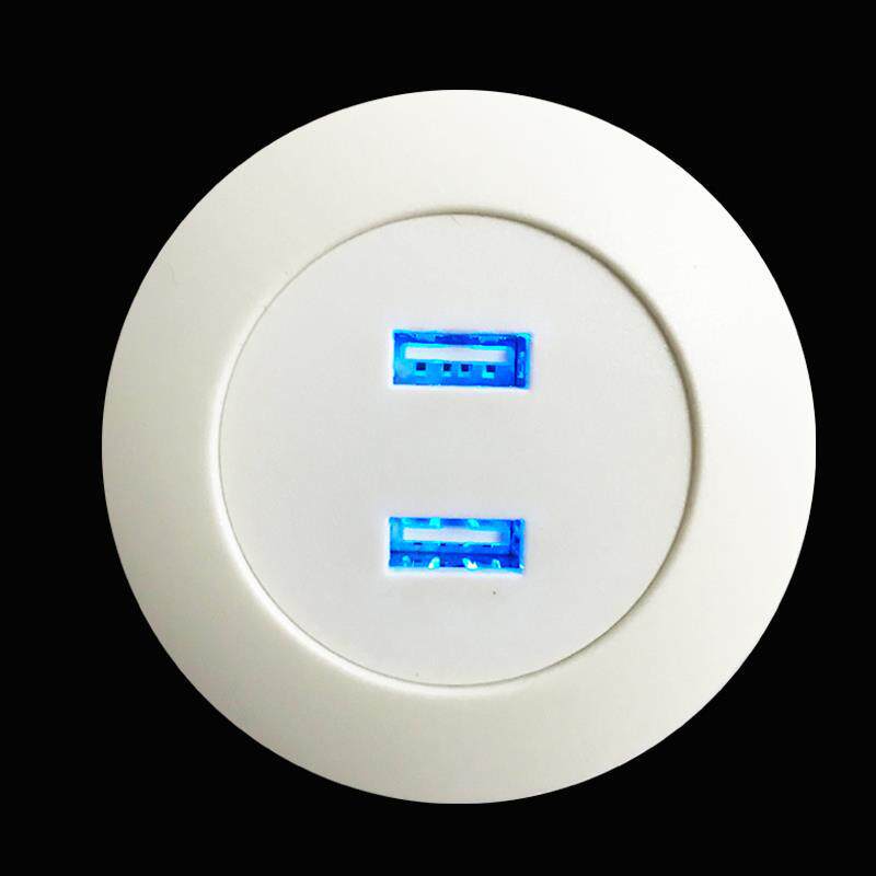 沙发边几电视柜展示展览柜双USB2.0充电插座底座塑胶延长加紧固件