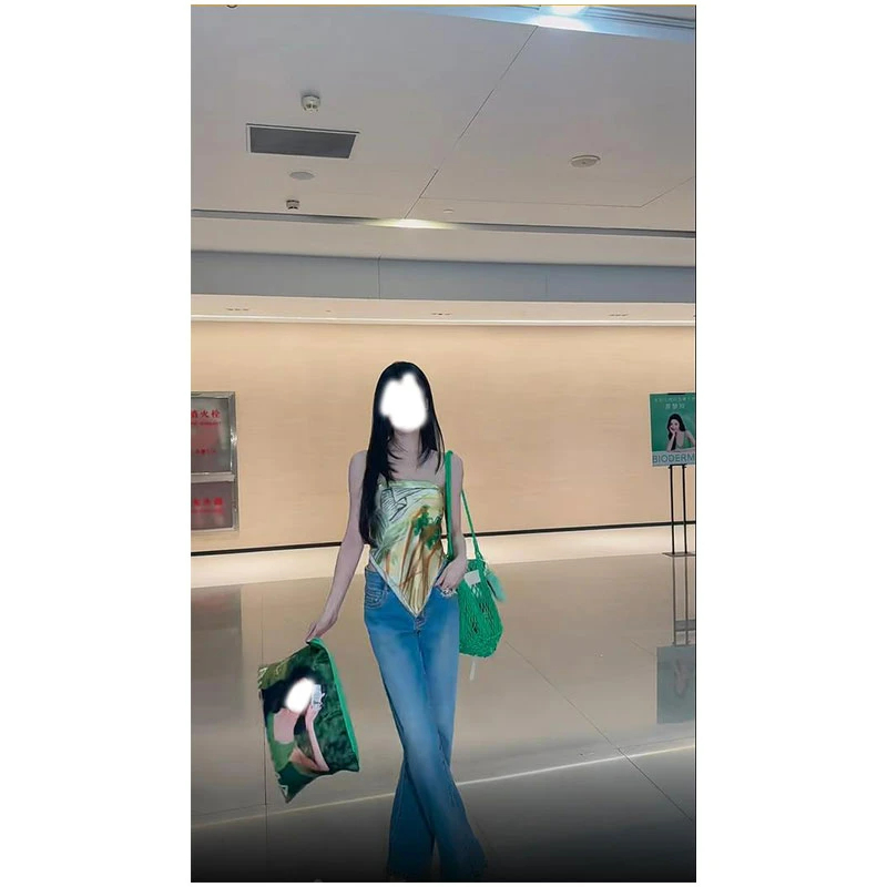 小众新款无袖配牛仔裤夏季设计感