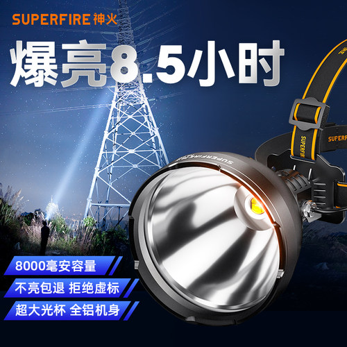 2025新款神火高亮头灯全铝合金