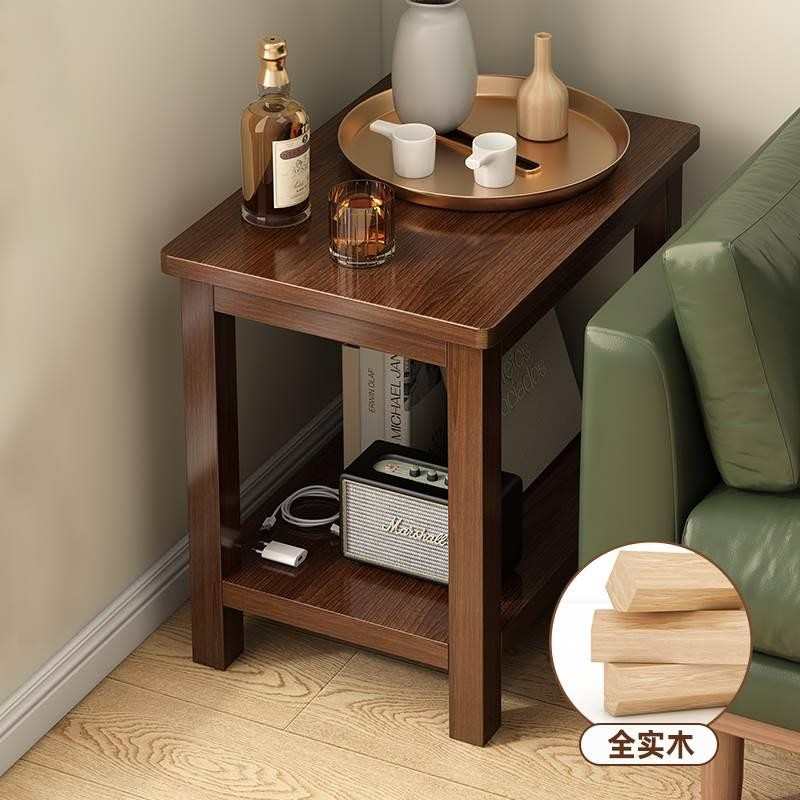 边几小茶几桌子客厅家用迷你长方形简易沙发边柜纯实木小方桌木桌