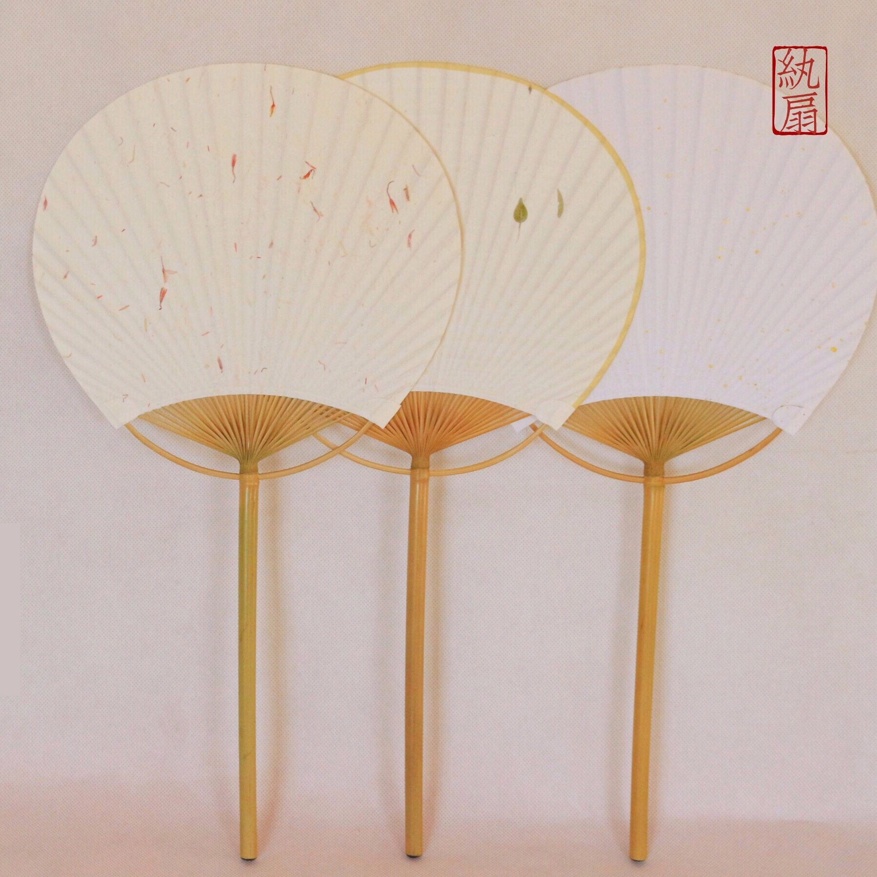 曹氏加厚双面空白宣纸团扇古风diy扇子绘画扇和风日式扇子儿童手绘