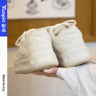 鮀品小白鞋配裙子2026春夏新款鞋子百搭运动休闲女鞋厚底增高板鞋