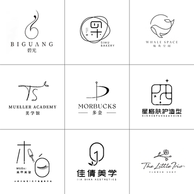 医美会所门头定制原创logo设计店标卡通店名标志设计网红美容形体