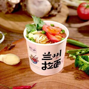 安食六和正宗兰州拉面番茄味免煮方便面原牛骨熬制汤底一整箱桶装