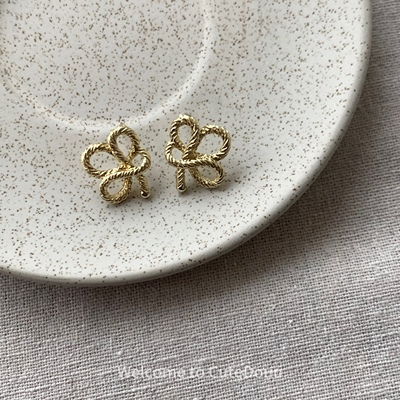 CuteDouu 缠绕麻花 银针925复古麻花耳钉～秋冬离不开的质感耳饰