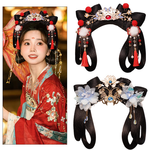 古风蝴蝶结发髻饰品一体式