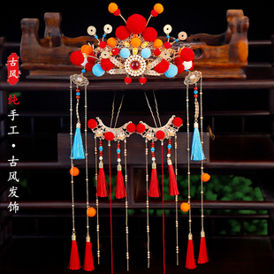 小财神过年铜钱金元宝头饰汉服国风古风发饰发冠发钗组合套装招财