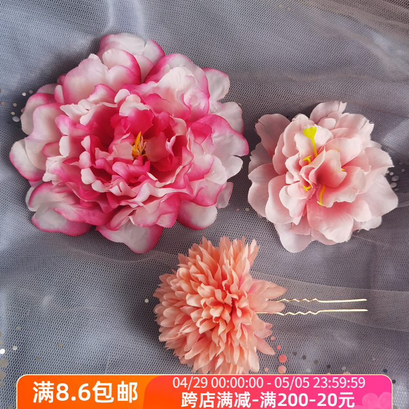 古风头花宋制配饰唐风簪花仿真花饰品复古后压Lolita头饰