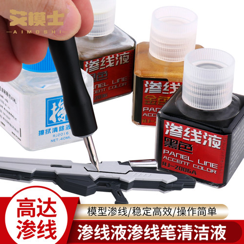 高达模型黑色渗线液渗线笔