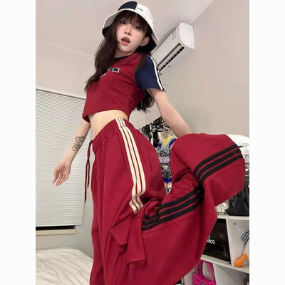 美式炸街工装裤套装女夏季甜酷