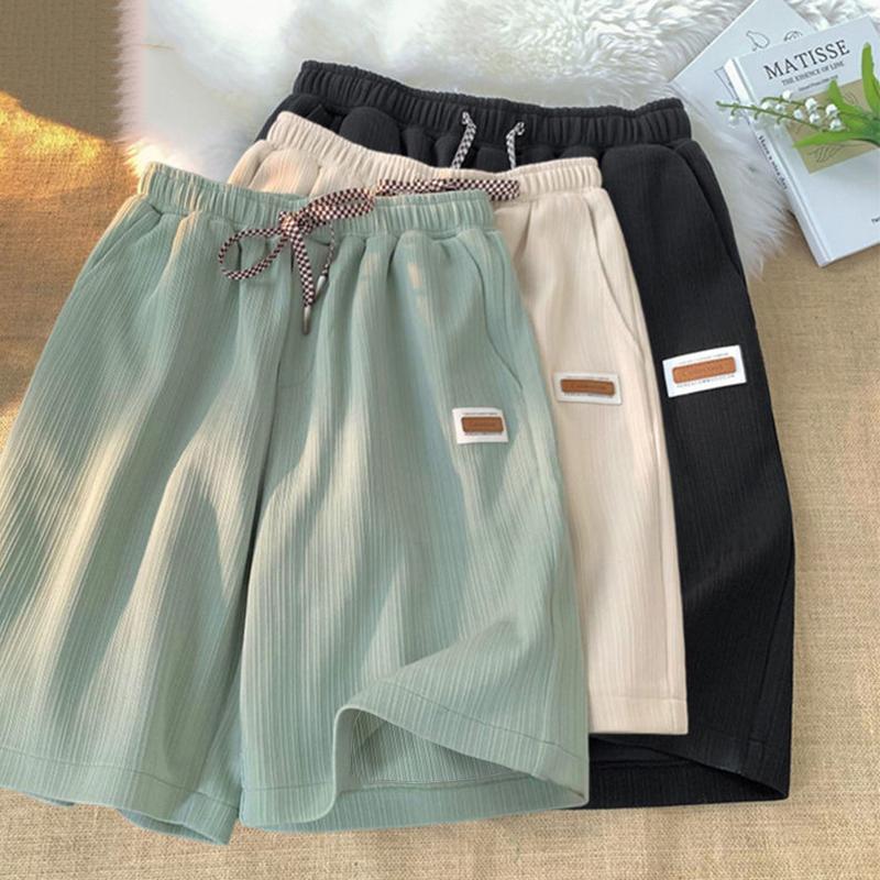 冰丝短裤男夏季五分裤子柔软透气睡裤速干沙滩裤宽松弹力运动裤